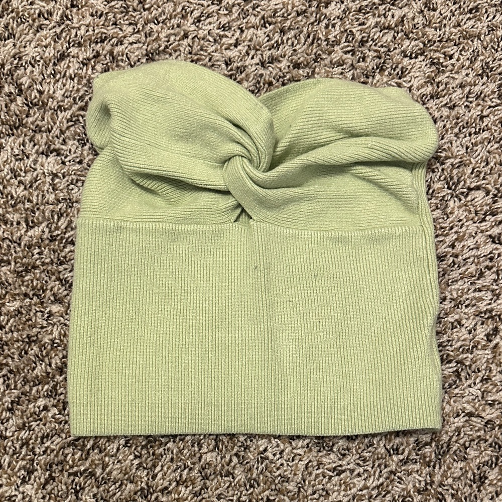 Stylish Green Knotted Crop Top